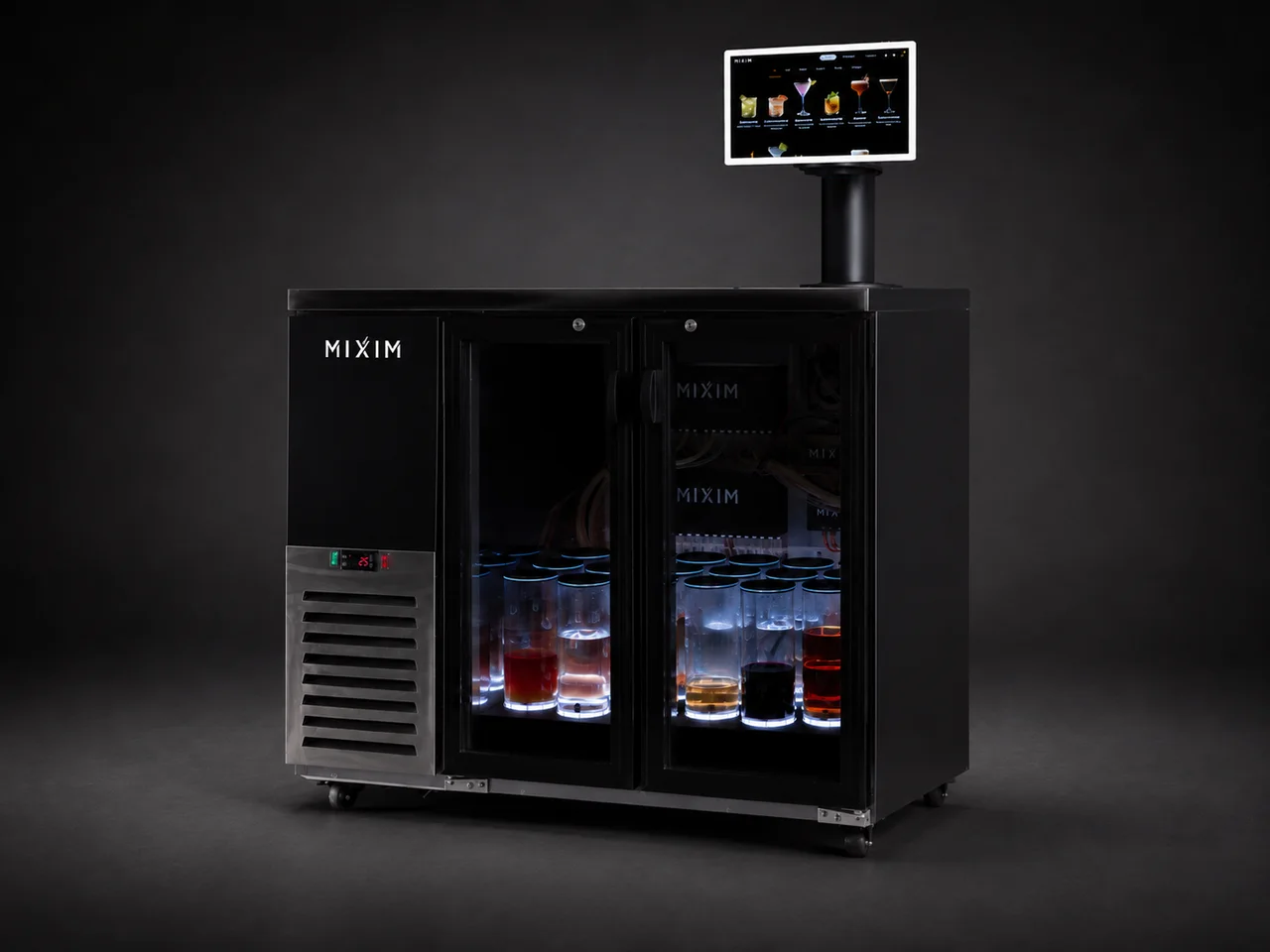 Left angle view of the Mixim Commercial smart cocktail machine
